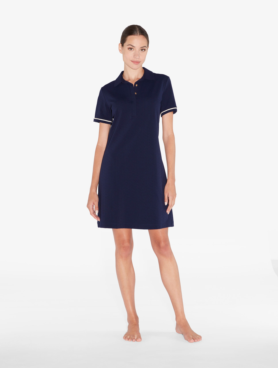 Monogram Polo Dress in Navy