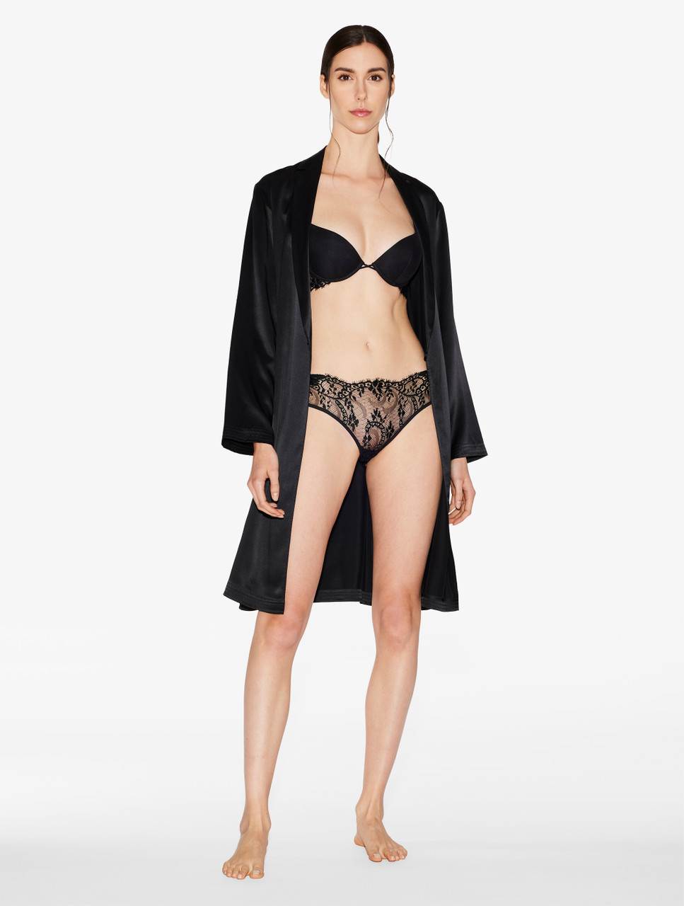 Brilliant Black Luxury Lace Non-padded Lace Bra – Lauma Lingerie