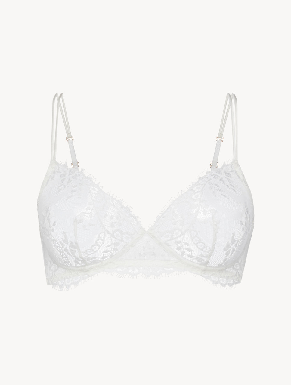 Luxury Leavers Lace Wireless Bra in Off-White | La Perla