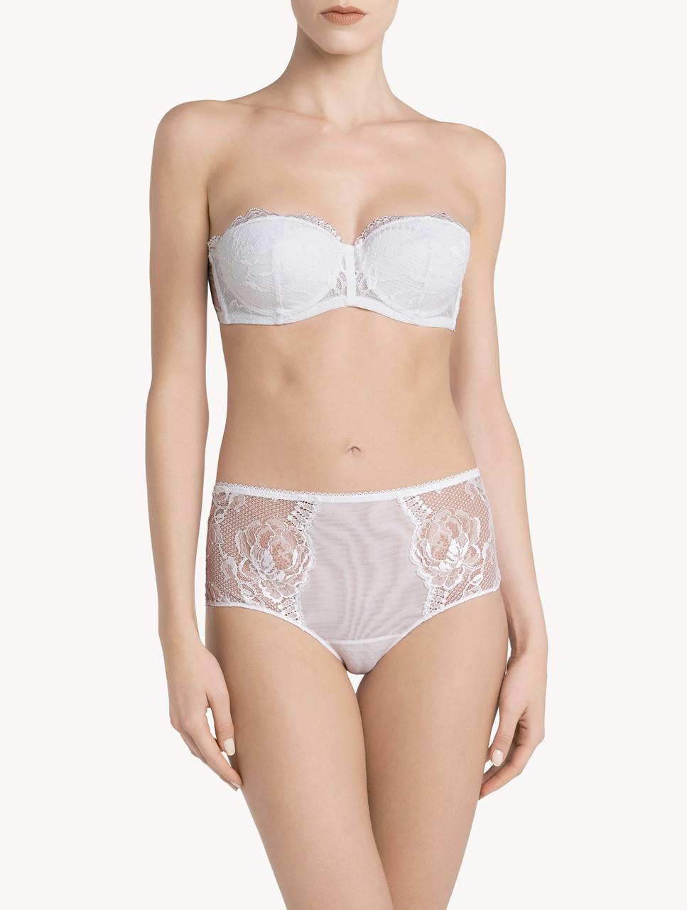 White lace non-wired bra - La Perla - Global