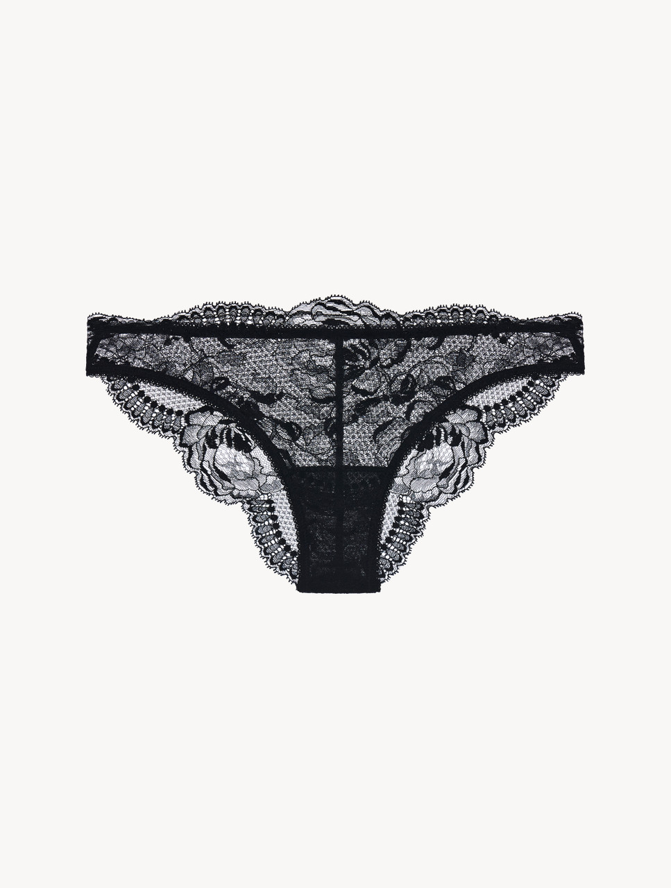 Luxury stretch Lace and tulle Brazilian Panties in black | La Perla Luxury stretch Lace and tulle Brazilian Panties in black | La Perla