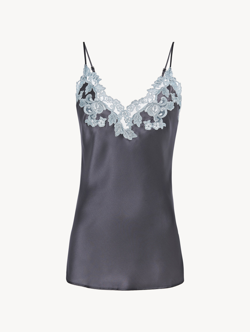 gray satin camisole