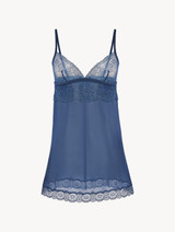 Cornflower blue Leavers lace slip_0