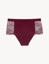 Cranberry Leavers lace high-waisted brief_0