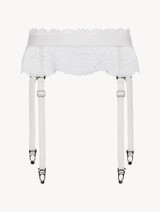 Off-white Leavers lace and Lycra suspender belt_0