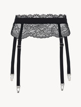 Black Leavers lace and Lycra suspender belt_0