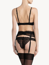 Black Leavers lace and Lycra suspender belt_1
