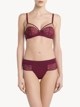 Cranberry Leavers lace underwired bra_1