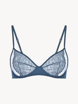 Cornflower blue Leavers lace non-wired bra_0