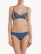 Cornflower blue Leavers lace non-wired bra_1