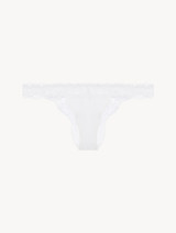 Soft white Leavers lace Brazilian brief_0