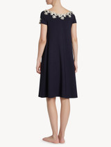 Dark blue jersey short-sleeved nightgown_2