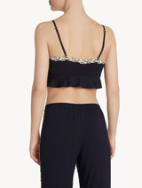 Dark blue jersey crop top_2