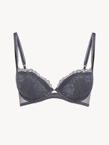 Grey Leavers lace push-up bra_0