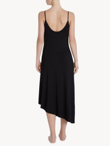 Nightgown in black modal jersey with embroidered tulle_2