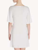 Short nightgown in white modal jersey with embroidered tulle_2