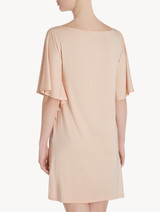 Short nightgown in pink modal jersey with embroidered tulle_2