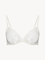 Triangle Bra in white embroidered tulle_0