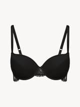 T-shirt Bra in black embroidered tulle_0