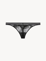 Thong in black sheer tulle_0