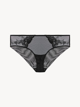 Medium Brief in black embroidered tulle_0