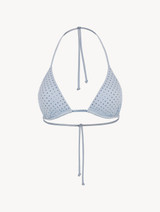 Triangle Bikini Top in azure blue_0