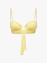 Bikini Top in yellow with ruched cups_0