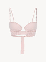 Bikini Top in rose pink with ruched cups_0