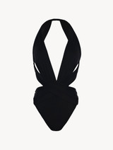 Halterneck swimsuit in black_0