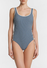 Swimsuit in blue gingham seersucker_1