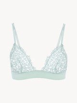 Mint green triangle bra with macramé_0