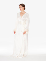 White long silk robe with ivory frastaglio_5