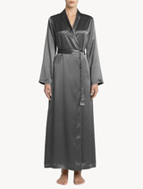 Silver silk long robe_1