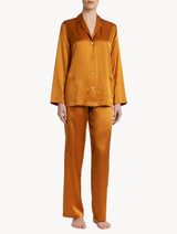 Topaz yellow silk pajama set_1