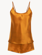 Topaz yellow silk short pyjama set_0