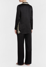 Black silk pajama set with ivory frastaglio_2