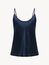 Camisole in navy blue silk_0