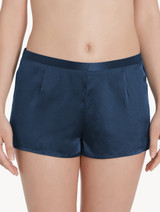 Navy blue silk pajama shorts_2