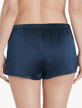 Navy blue silk pajama shorts_3