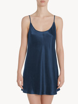 Slip Dress in navy blue silk_1