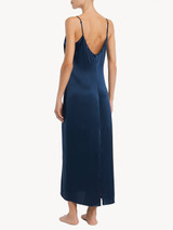 Nightdress in navy blue silk_2