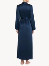 Long robe in navy blue silk_2
