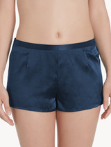 Short pajama set in navy blue silk_3