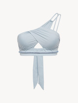 Asymmetric Bikini Top in azure blue_0