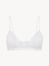Triangle Bra in white Lycra with Leavers lace_0