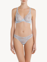Underwired Bra in blue Lycra with Leavers lace_1