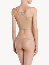 Brazilian Brief in beige Lycra with Leavers lace_2