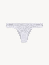 Brazilian Brief in white Lycra with Leavers lace_0