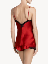 Red silk satin camisole with frastaglio_2