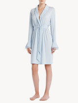 Robe in blue modal stretch with Leavers lace_1